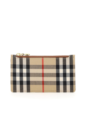 Burberry Checked Zipped Cardholder