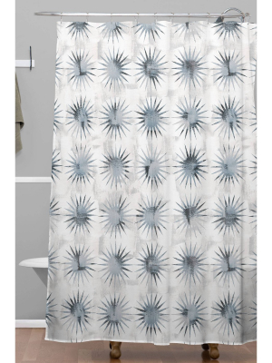 Schatzi Aviana Starbust Shower Curtain White - Deny Designs