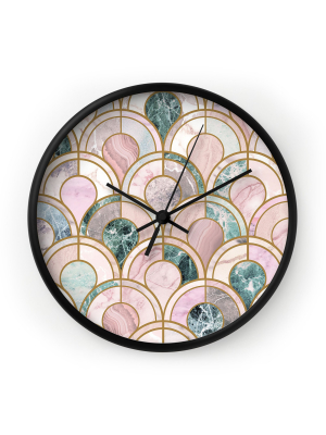 Emanuela Carratoni Rose Gold Marble Inlays Wall Clock - Deny Designs