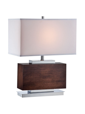 Firmino 1 Light Table Lamp Walnut/ Chrome (includes Cfl Light Bulb) - Lite Source