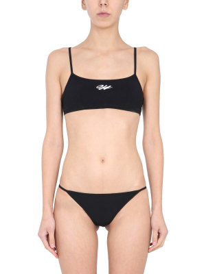 Off-white Logo Print Two-piece Bikini