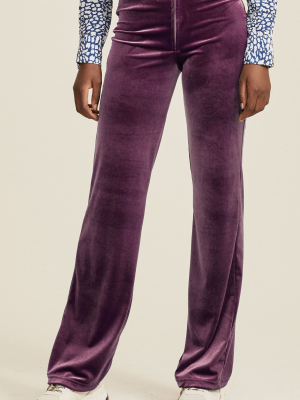 Maisie Velvet Trousers | Purple