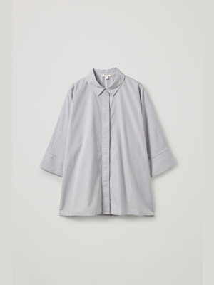 Wide Square-cut Cotton Shirt