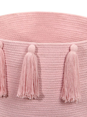 Tassels Basket In Pink