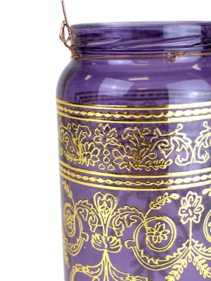 Bohemian Moroccan Lantern/candle Holder, Violet