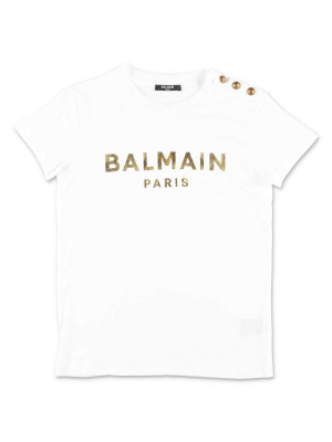 Balmain Kids Logo Printed T-shirt