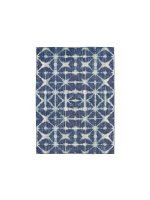 Expressions Triangle Accordion Rug - Indigo