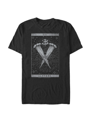 Men's Buffy The Vampire Slayer Slayer Wooden Stake Tarot Card T-shirt