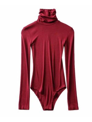 'shin' Turtleneck Long Sleeves Bodysuit (5 Colors)
