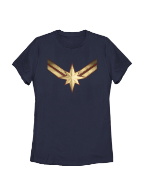 Women's Marvel Captain Marvel Star Symbol Costume T-shirt