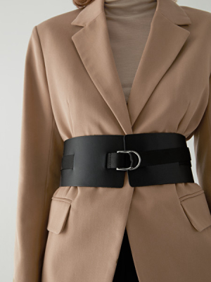 Wide Leather Webbing Belt