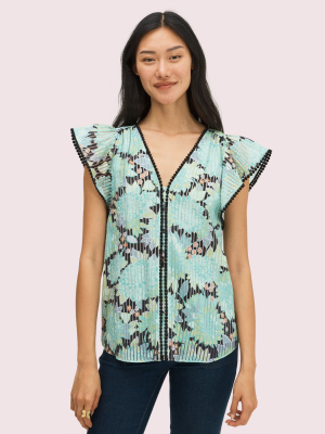 Dahlia Bloom Burnout Top