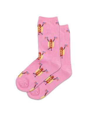 Kid's Fourth Of July Hot Dog Crew Socks