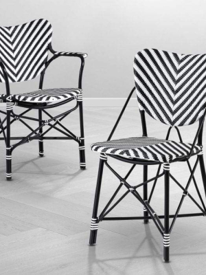 Eichholtz Colony Dining Chair With Arms - Black & White