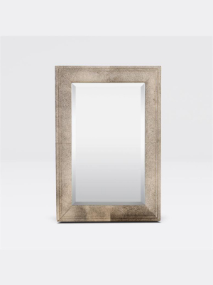 Charles Rectangular Mirror Gray Hair On Hide