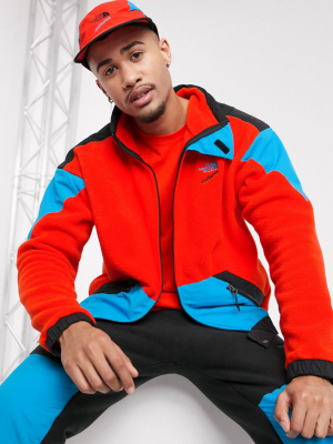 The North Face 90 Extreme Full Zip Fleece Jacket In Red