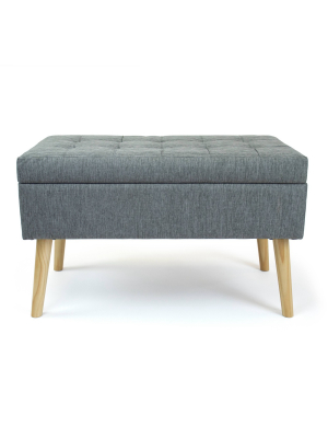 Brooklyn Storage Ottoman Bench Gray - Humble Crew