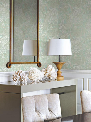 Jeffreys Floral Wallpaper In Greens And White By Carl Robinson For Seabrook Wallcoverings