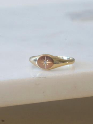 Baby Signet Diamond Ring