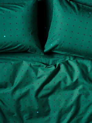 Kip & Co Dots Green Cotton Fitted Sheet