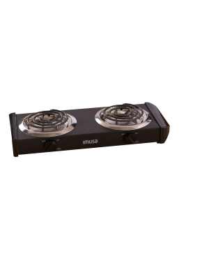 Imusa Electric Double Burner- Black