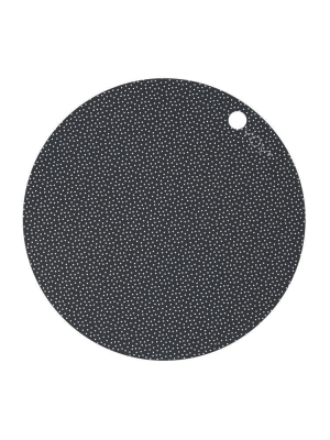 Pack Of 2 Placemat Dot In Dark Grey