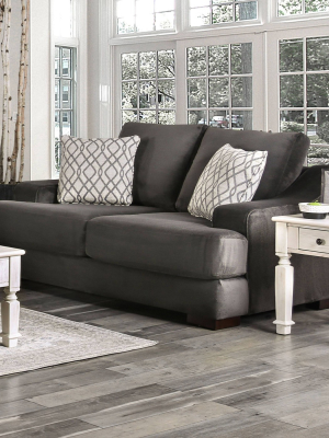 Terrace Removable Pillow Backs Loveseat Charcoal Gray - Mibasics