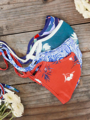 The Sustainable Mask | Adult Floral Silk (individual Assorted Colors)