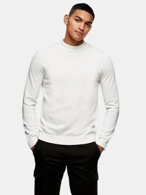 Considered White Turtle Neck Knitted Sweater