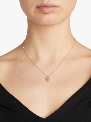 Princess-cut Cross Pendant Necklace