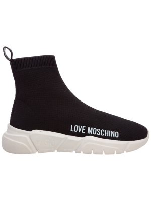 Love Moschino Logo Print Sock-style Sneakers