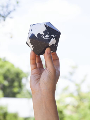 Dymaxion Folding Globe In Black & White