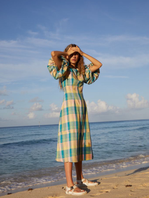 Orchid Dress In Caribbean Check