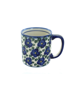 Blue Rose Polish Pottery Violets Coffee Mug