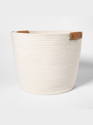 Decorative Coiled Rope Floor Basket White - Threshold™