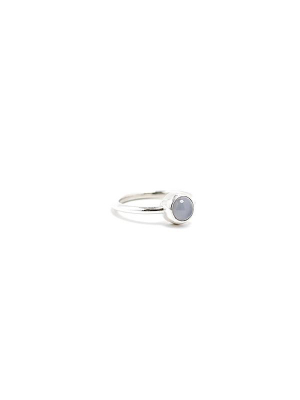 Chalcedony Aura Ring: Silver