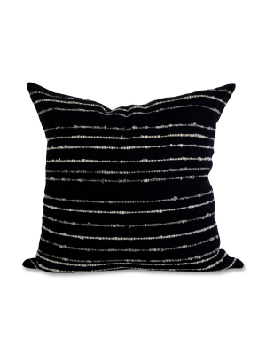 Carmen Pillow - Black With Grey/ivory Stripes