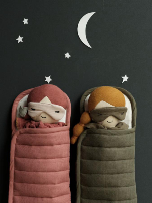 Soft Toy . Organic Cotton Doll Sleeping Bag - Olive