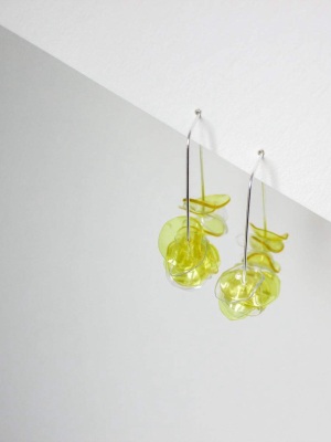 Illuminating Upcycled Drop Earrings - Yellow