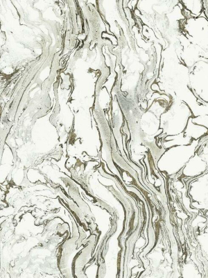 Polished Marble Wallpaper In Black And White From The Ronald Redding 24 Karat Collection By York Wallcoverings