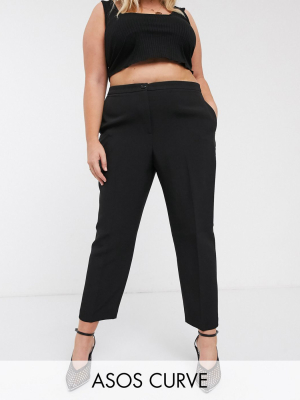 Asos Design Curve Pop Slim Suit Pants In Black