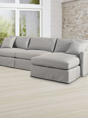 Lounge Ii Petite Outdoor Slipcovered 2-piece Right Arm Chaise Sectional