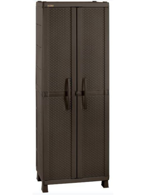 Resin Wicker Utility Cabinet Brown - Inval