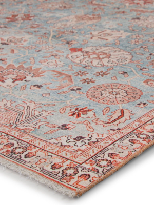 Poppy Oriental Light Blue & Orange Rug