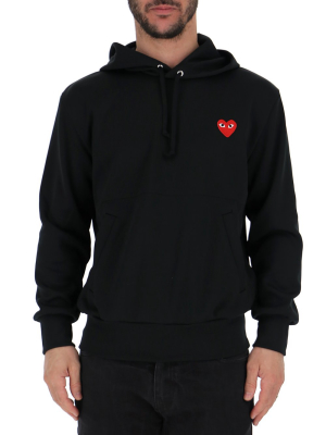 Comme Des Garçons Play Heart Appliqué Drawstring Hoodie