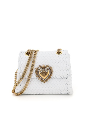 Dolce & Gabbana Devotion Woven Small Shoulder Bag