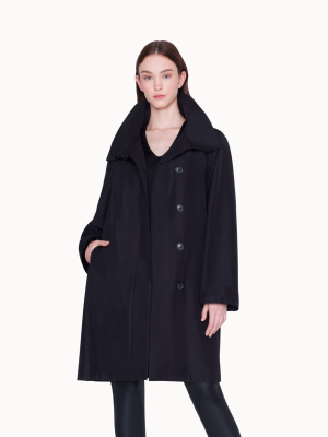 Double-layered Wool Coat With Detachable Silk Layer