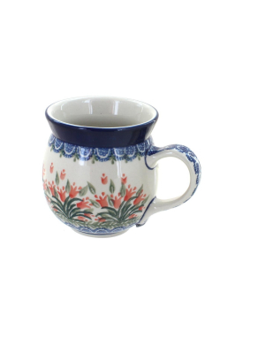 Blue Rose Polish Pottery Spring Tulip Bubble Mug