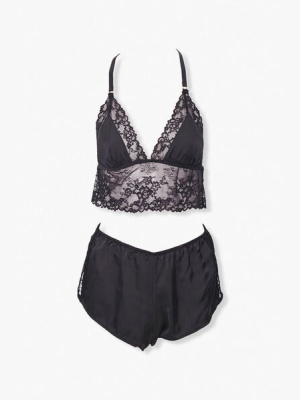 Lace Bralette & Shorts Sleep Set