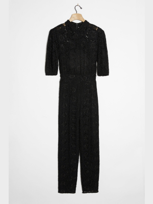 Ml Monique Lhuillier Lace Jumpsuit